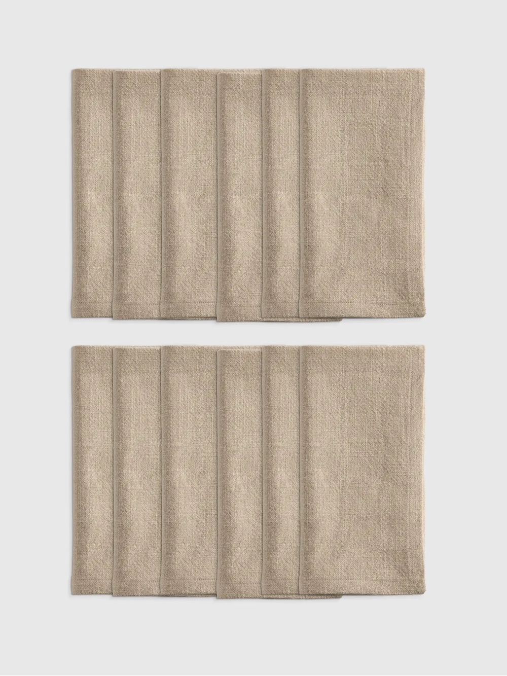 NWT QUINCE Set Of 12 Organic Cotton Napkins Flax 8620